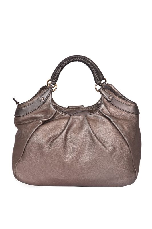 Salvatore Ferragamo Metallic Gancini Logo Handbag