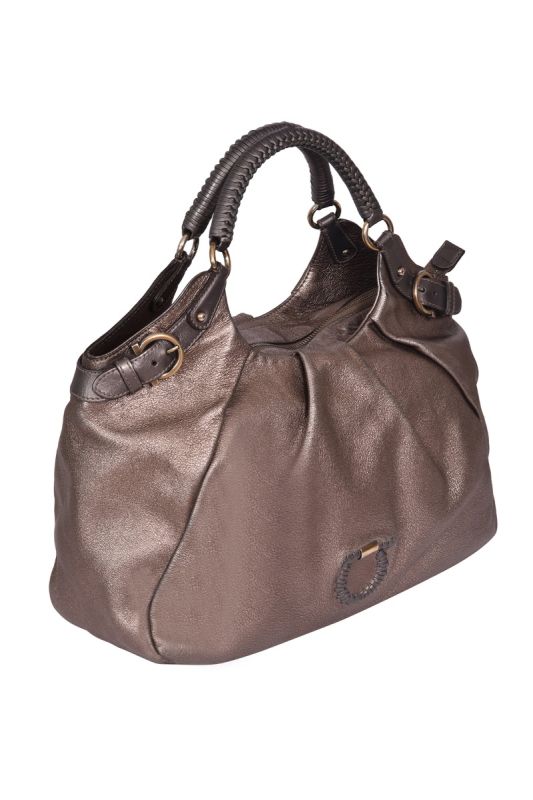 Salvatore Ferragamo Metallic Gancini Logo Handbag