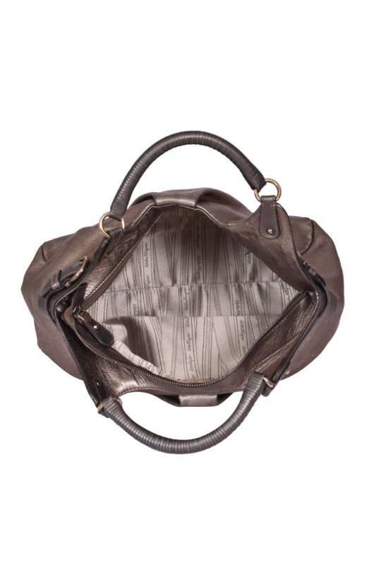 Salvatore Ferragamo Metallic Gancini Logo Handbag