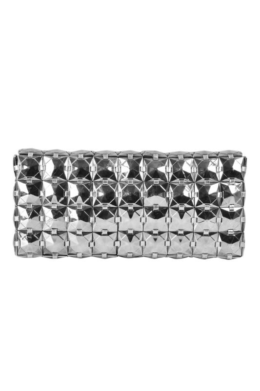 SALVATORE FERRAGAMO METALLIC SILVER CLUTCH