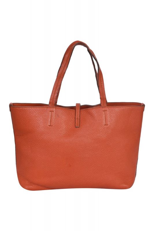 Salvatore Ferragamo Orange Leather Bice Tote Bag