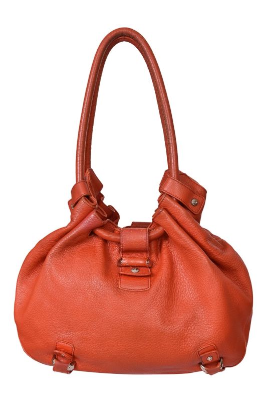 Salvatore Ferragmo Orange Leather GanciniLucchetto Hobo Bag