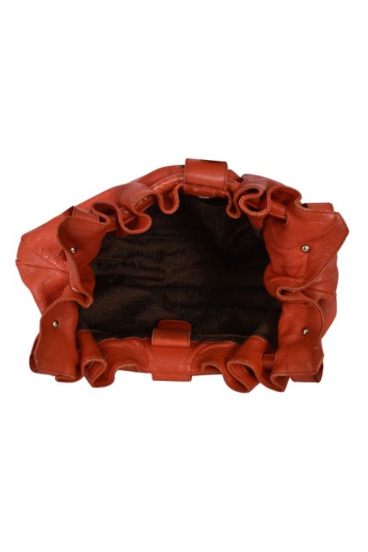 Salvatore Ferragmo Orange Leather GanciniLucchetto Hobo Bag