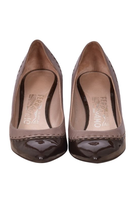 Salvatore Ferragamo Patent Dual Tone Heels