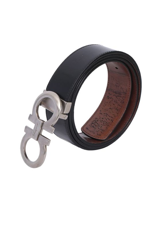 Salvatore Ferragamo Reversible Black/Brown Buckle Belt