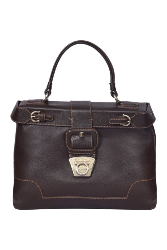 Salvatore Ferragamo Safiano Brown Leather Bag