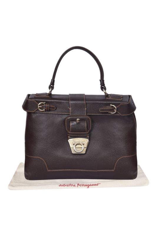 Salvatore Ferragamo Safiano Brown Leather Bag