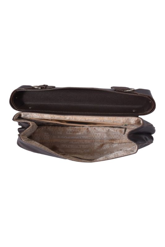 Salvatore Ferragamo Safiano Brown Leather Bag