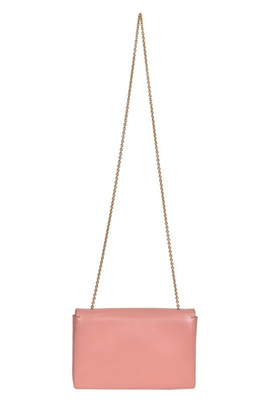 Salvatore Ferragamo Salmon Pink Ginny Chain Wallet