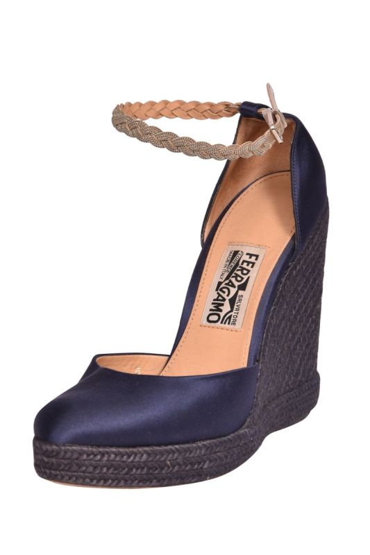 Salvatore Ferragamo Satin Espadrille Wedges