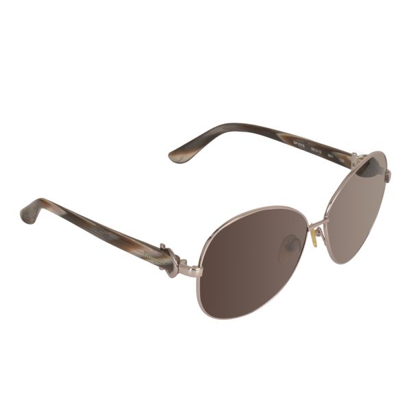 SALVATORE FERRAGAMO SHINY GOLD ROUND SUNGLASSES
