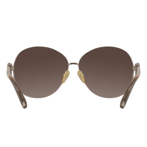 SALVATORE FERRAGAMO SHINY GOLD ROUND SUNGLASSES