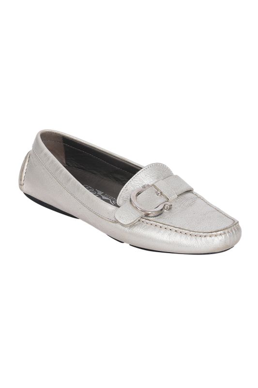 Salvatore Ferragamo Silver Loafers