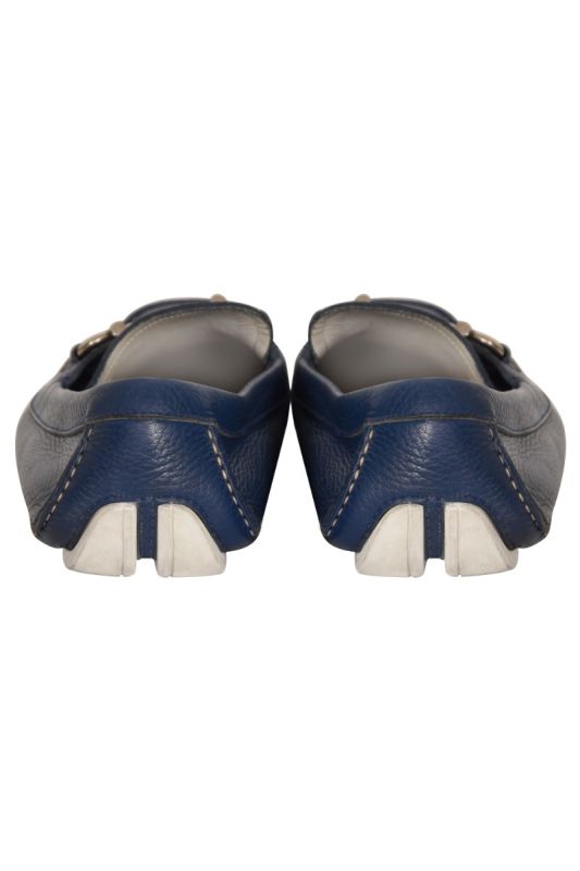 Salvatore Ferragamo Slip – on Blue Loafers