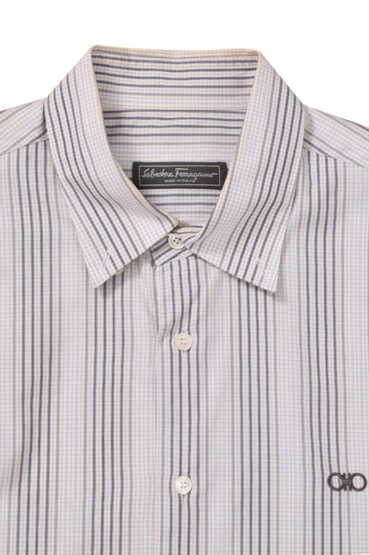 Salvatore Ferragamo  Striped-Checkered Shirt
