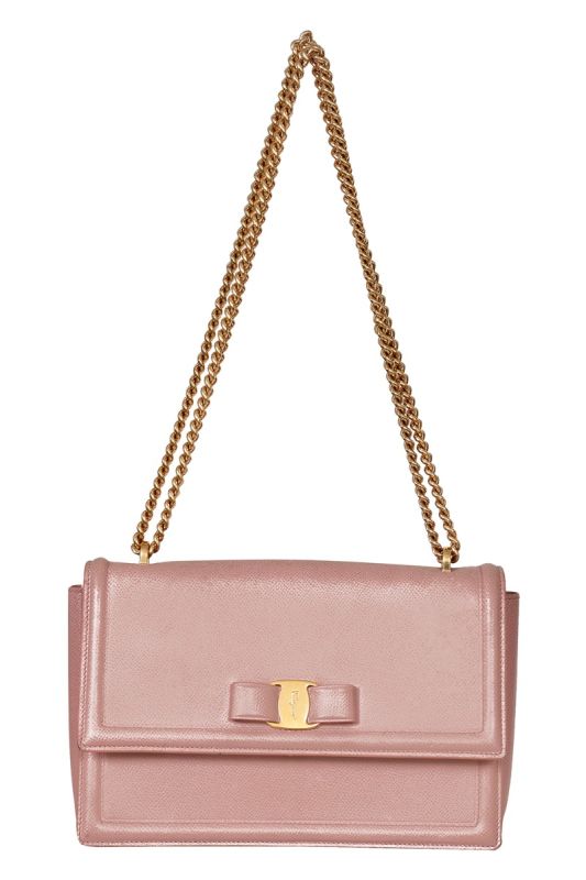 Salvatore Ferragamo Vara Bow Blush Pink Shoulder Bag