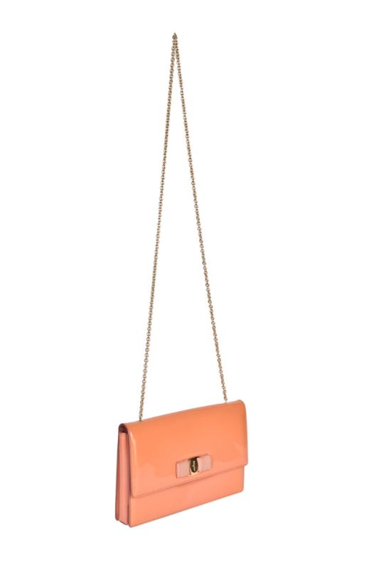 SALVATORE FERRAGAMO VARA BOW PATENT LEATHER BAG