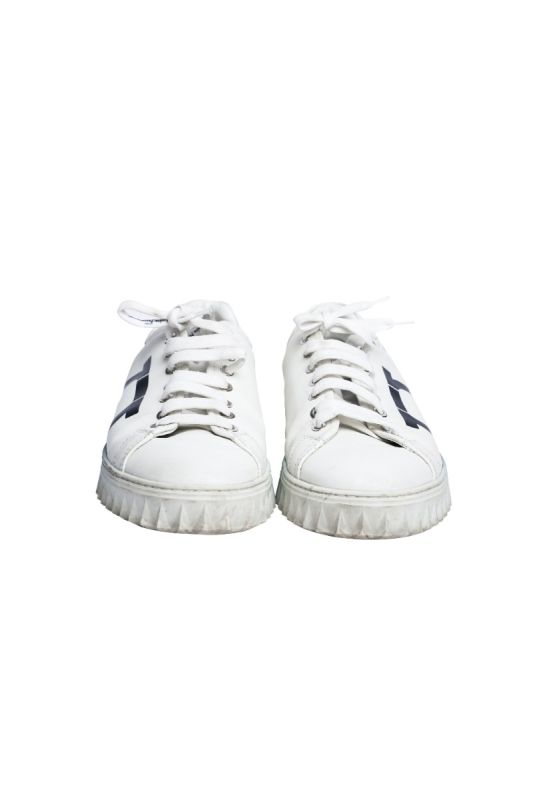 Salvatore Ferragamo White Leather Cube 8 Logo Low Top Sneakers