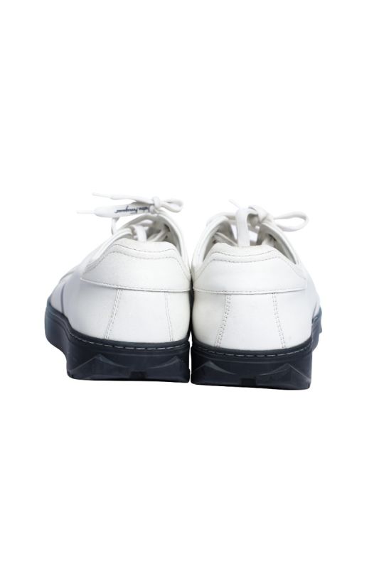 Salvatore Ferragamo White Leather Cube 8 Logo Low Top Sneakers