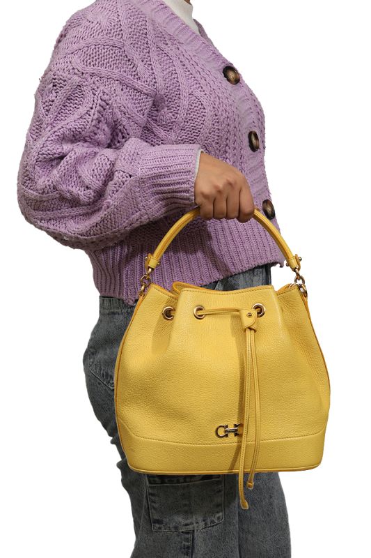 Salvatore Ferragamo Yellow Bucket Bag