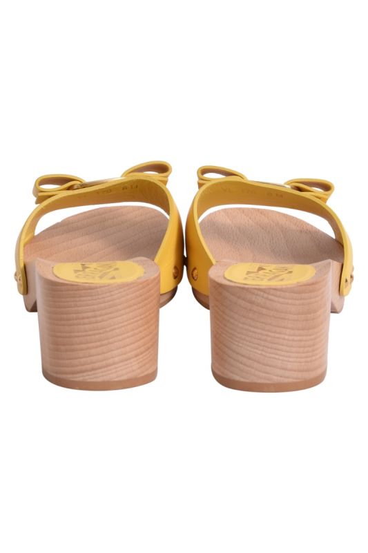 Salvatore Ferragamo Yellow Wooden Wedges
