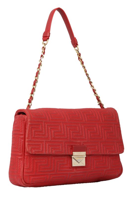 VERSACE QUILTED  LEATHER SHOULDER BAG 