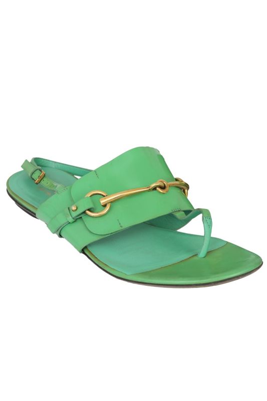 GUCCI SIZE 39 URSULA PATENT LEATHER  HORSEBIT SANDALS