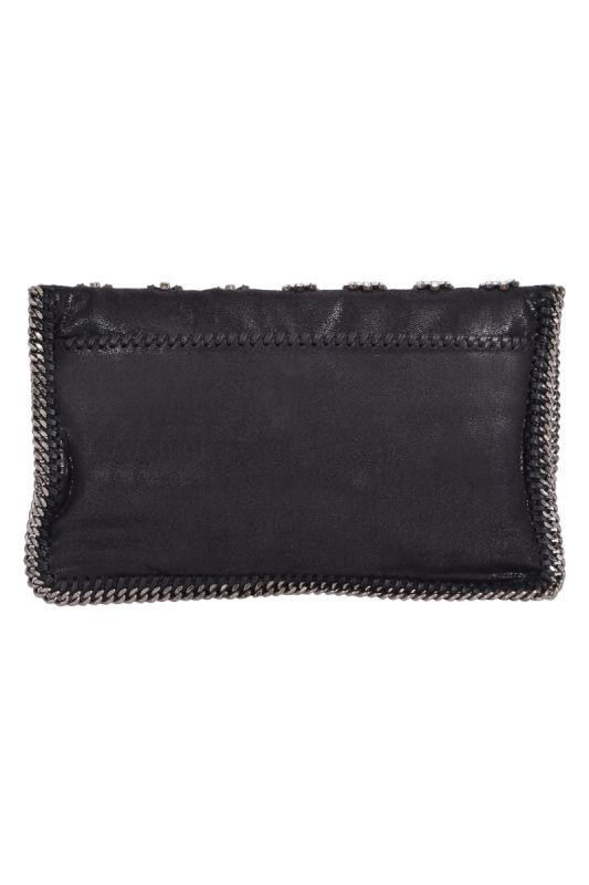 Stella Mc Cartney Crystal Embellished Falabella Foldover Clutch