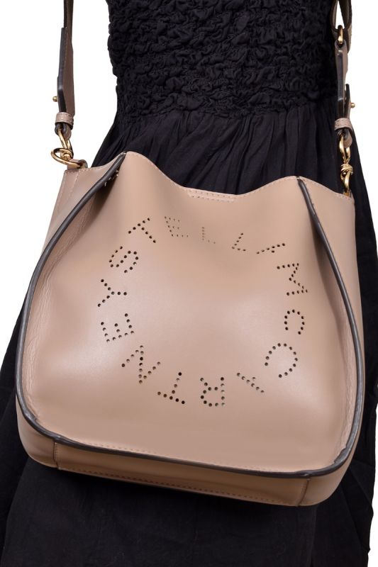 Stella Mc Cartney Laser Cut Brown Logo Sling Bag