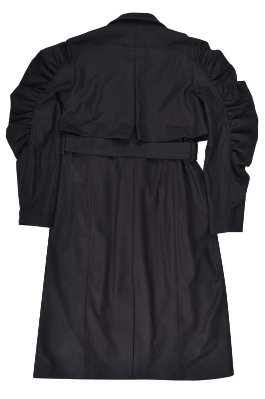 Ted Baker Zylaa Wool and Cashmere Blend Puff Shoulder Long Wrap Coat