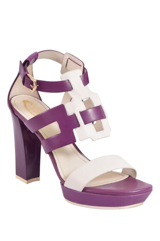 Tod’s Cut Out Two Tone Leather Sandals RT202-10