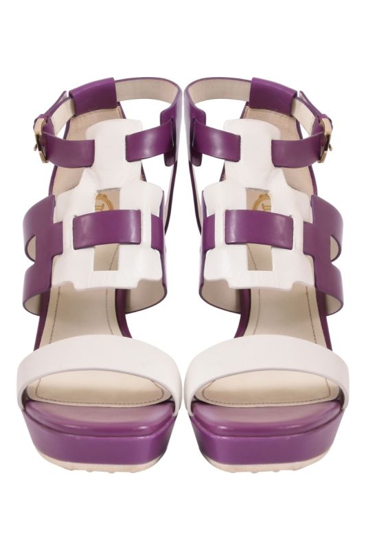 Tod’s Cut Out Two Tone Leather Sandals RT202-10