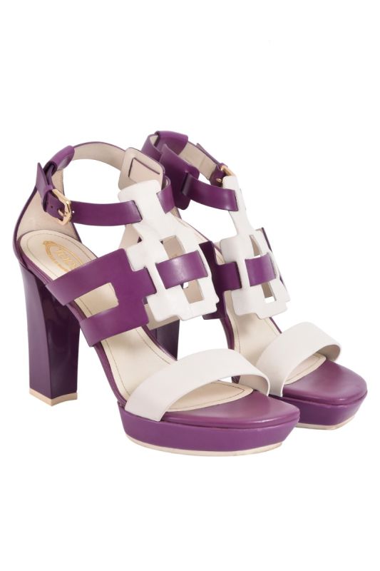 Tod’s Cut Out Two Tone Leather Sandals RT202-10