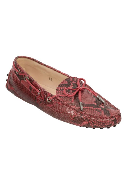 Tod’s EU 40 Red Python Leather Loafer