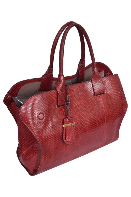 Tod’s Exotic Leather Maroon Tote Bag