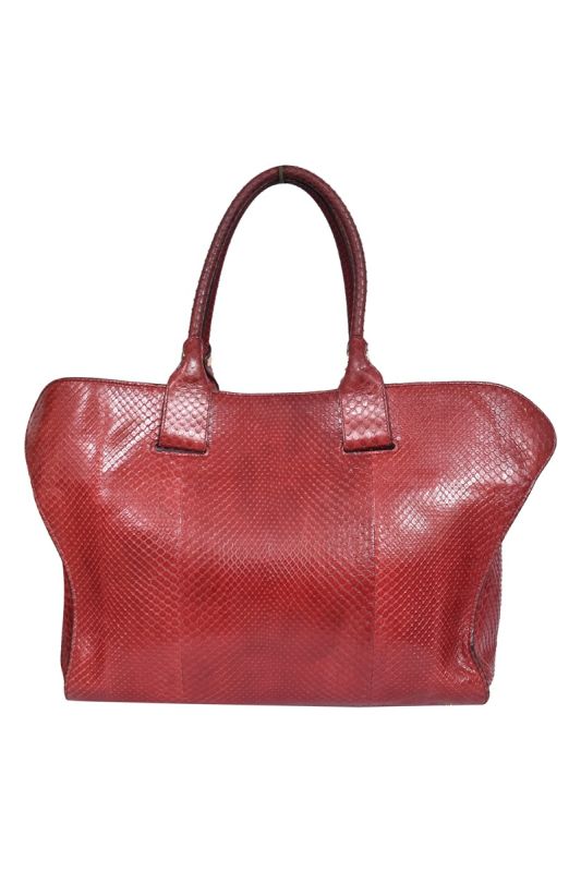 Tod’s Exotic Leather Maroon Tote Bag