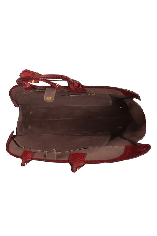 Tod’s Exotic Leather Maroon Tote Bag