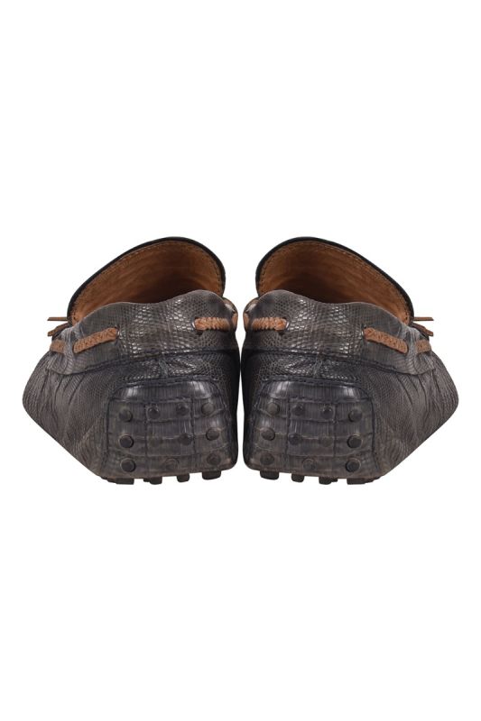 Tod’s Exotic Snakeskin Leather Loafers