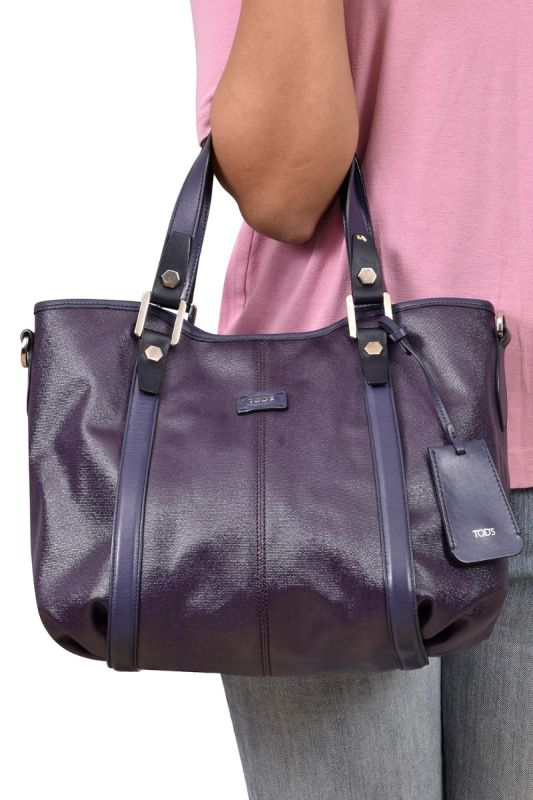 Tod’s G- Line Coated Canvas Sacca Media Tote Bag