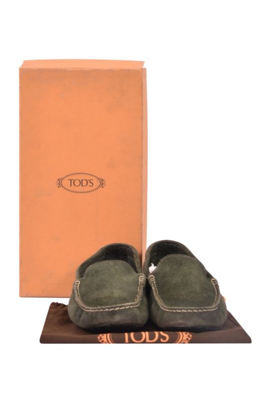 Tod’s Green Suede Loafers