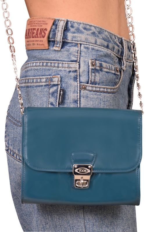 Tod’s Patent Leather Teal Crossbody Bag