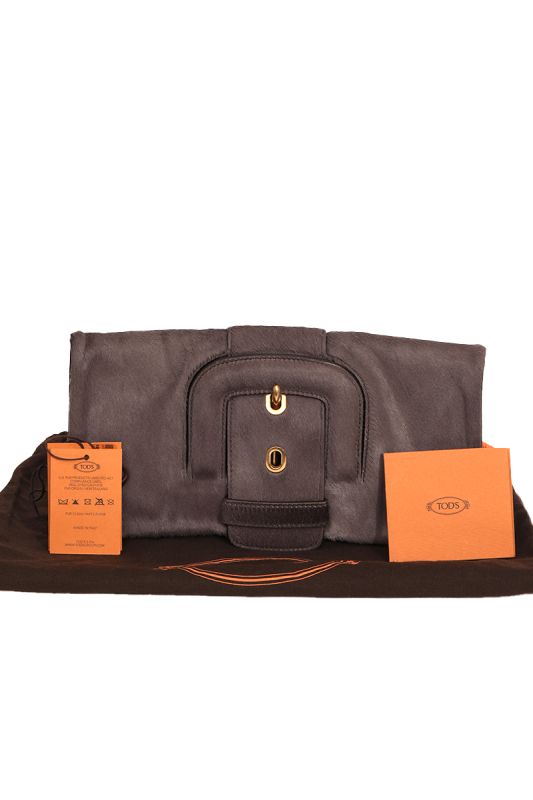 Tod’s Pony- Style Grey Clutch