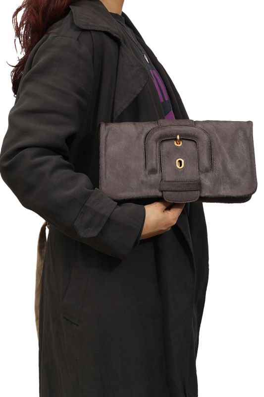 Tod’s Pony- Style Grey Clutch