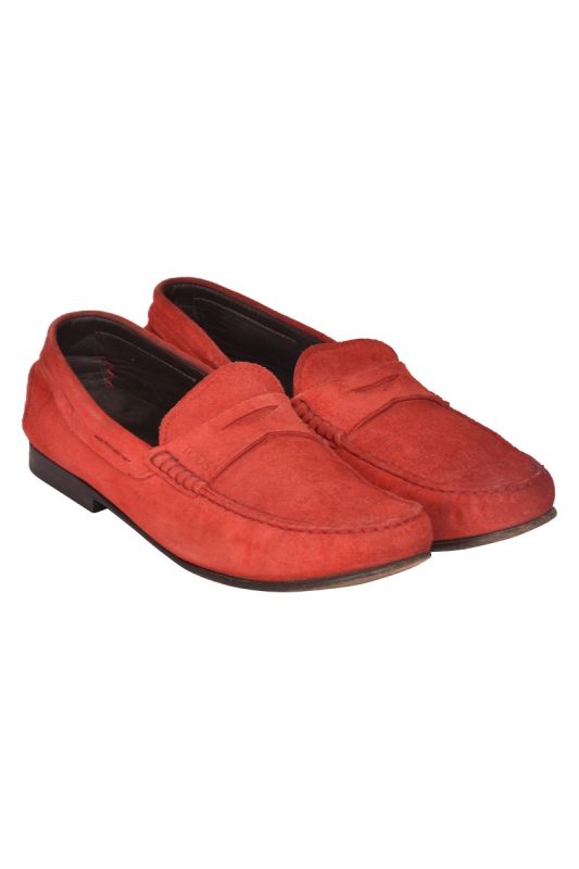 Tod  Red Suede Loafers