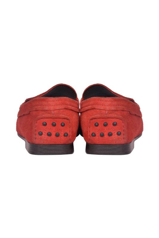 Tod  Red Suede Loafers