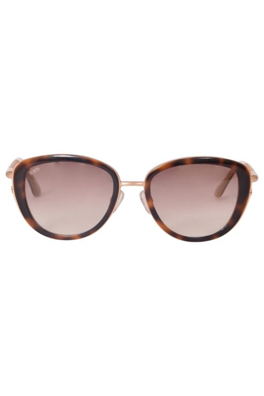 Tod’s Tortoise Leather Trim Sunglasses