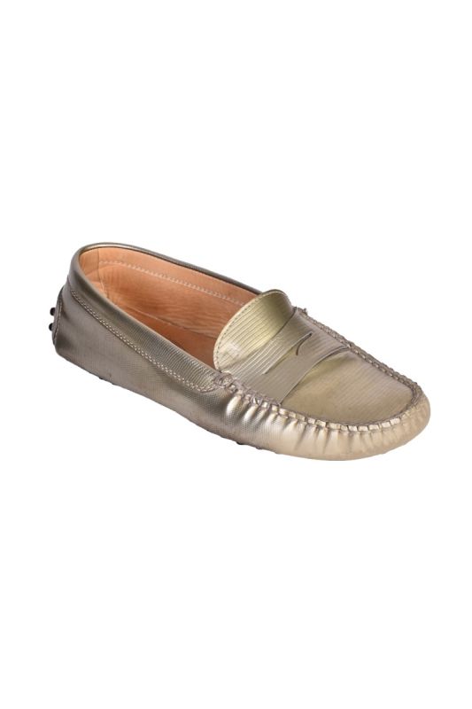 TODS METALLIC LOAFERS