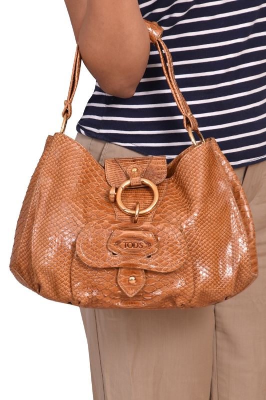 TodsExotic Leather Hobo Handbag