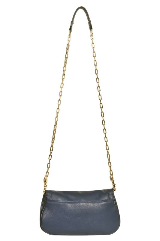 Tory Burch Blue Leather Britten Shoulder Bag