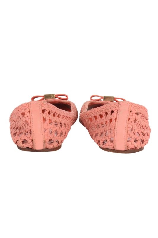 TORY BURCH CARLYLE WOVEN BALLERINA FLATS